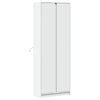 Kaappi LED-valoilla valkoinen 74x32,5x200 cm tekninen puu