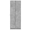 Kaappi LED-valoilla betoninharmaa 74x32,5x200 cm tekninen puu