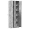 Kaappi LED-valoilla betoninharmaa 74x32,5x200 cm tekninen puu