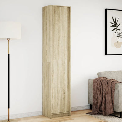 Kaappi LED-valoilla Sonoma-tammi 41,5x32,5x200 cm tekninen puu