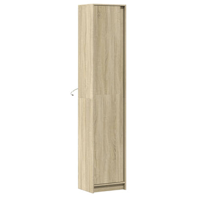 Kaappi LED-valoilla Sonoma-tammi 41,5x32,5x200 cm tekninen puu