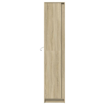 Kaappi LED-valoilla Sonoma-tammi 41,5x32,5x200 cm tekninen puu