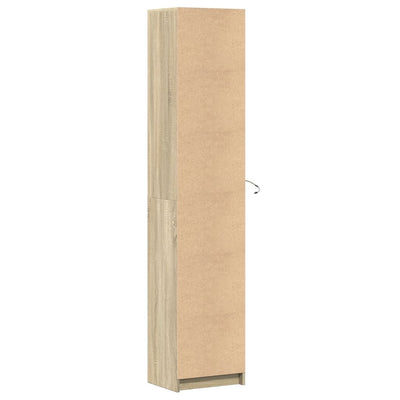 Kaappi LED-valoilla Sonoma-tammi 41,5x32,5x200 cm tekninen puu