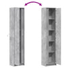 Kaappi LED-valoilla betoninharmaa 41,5x32,5x200 cm tekninen puu