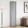 Kaappi LED-valoilla harmaa Sonoma 41,5x32,5x200 cm tekninen puu