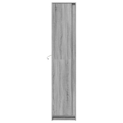Kaappi LED-valoilla harmaa Sonoma 41,5x32,5x200 cm tekninen puu
