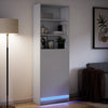 Kaappi LED-valoilla valkoinen 69x32,5x200 cm tekninen puu