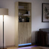 Kaappi LED-valoilla Sonoma-tammi 69x32,5x200 cm tekninen puu