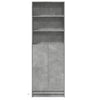 Kaappi LED-valoilla betoninharmaa 69x32,5x200 cm tekninen puu