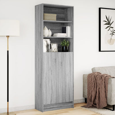 Kaappi LED-valoilla harmaa Sonoma 69x32,5x200 cm tekninen puu
