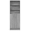 Kaappi LED-valoilla harmaa Sonoma 69x32,5x200 cm tekninen puu