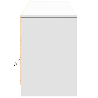 TV-taso LED-valoilla valkoinen 180x34x50 cm tekninen puu