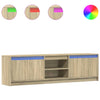 TV-taso LED-valoilla Sonoma-tammi 180x34x50 cm tekninen puu