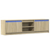 TV-taso LED-valoilla Sonoma-tammi 180x34x50 cm tekninen puu