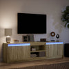 TV-taso LED-valoilla Sonoma-tammi 180x34x50 cm tekninen puu