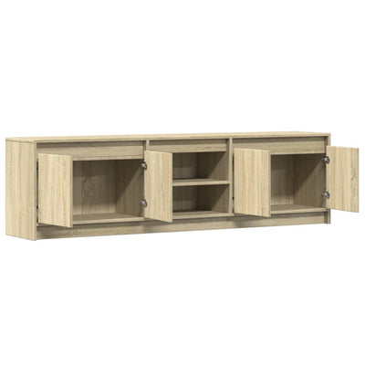 TV-taso LED-valoilla Sonoma-tammi 180x34x50 cm tekninen puu