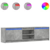 TV-taso LED-valoilla betoninharmaa 180x34x50 cm tekninen puu