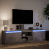 TV-taso LED-valoilla betoninharmaa 180x34x50 cm tekninen puu