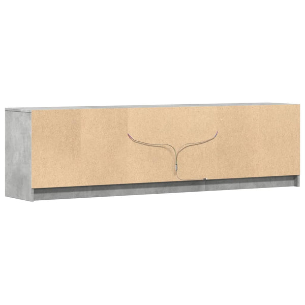 TV-taso LED-valoilla betoninharmaa 180x34x50 cm tekninen puu