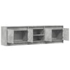 TV-taso LED-valoilla betoninharmaa 180x34x50 cm tekninen puu