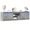 TV-taso LED-valoilla betoninharmaa 180x34x50 cm tekninen puu