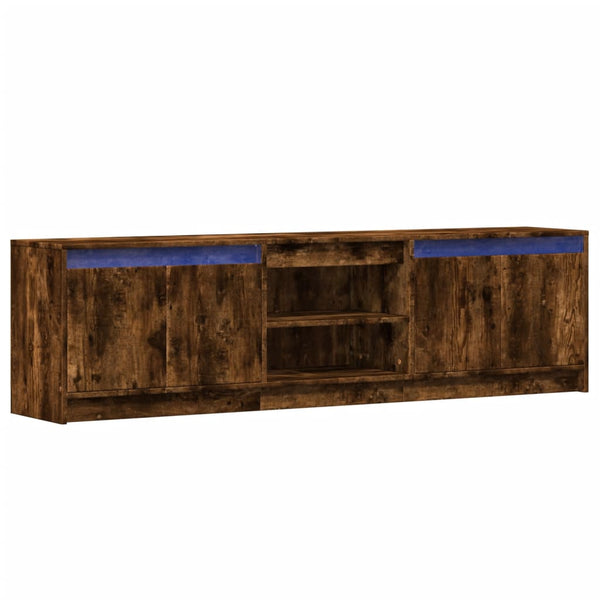 TV-taso LED-valoilla savutammi 180x34x50 cm tekninen puu