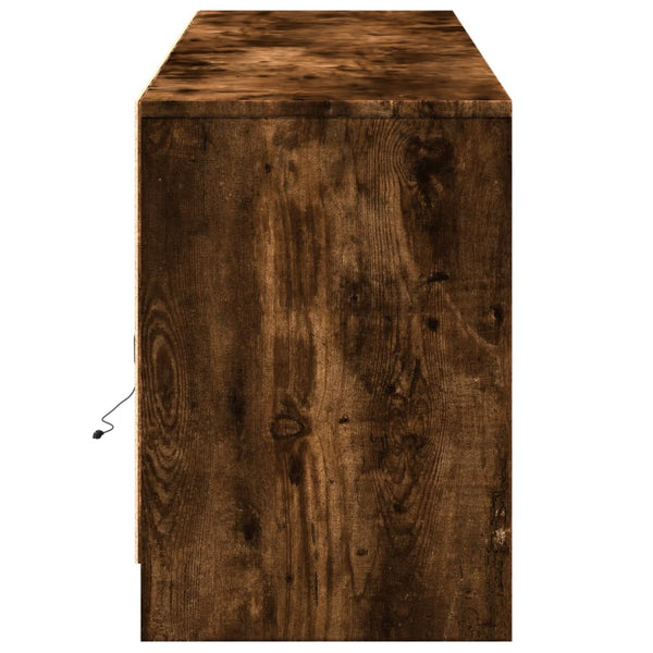 TV-taso LED-valoilla savutammi 180x34x50 cm tekninen puu