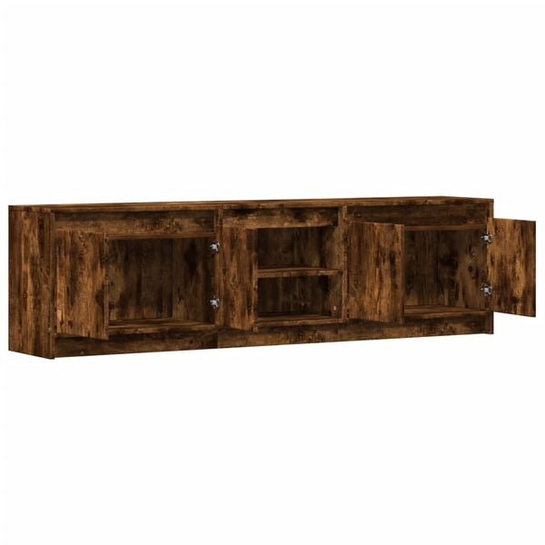 TV-taso LED-valoilla savutammi 180x34x50 cm tekninen puu