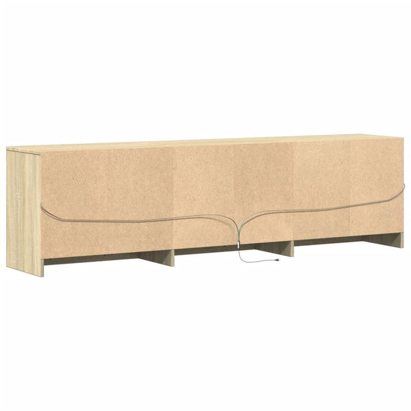 TV-taso LED-valoilla Sonoma-tammi 180x34x50 cm tekninen puu