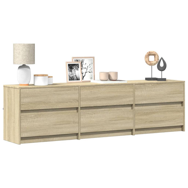 TV-taso LED-valoilla Sonoma-tammi 180x34x50 cm tekninen puu