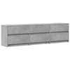 TV-taso LED-valoilla betoninharmaa 180x34x50 cm tekninen puu