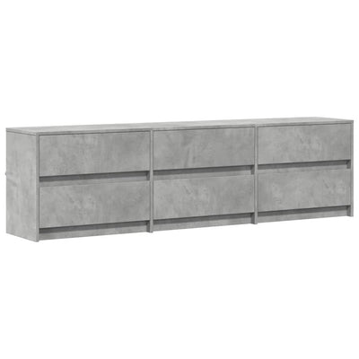 TV-taso LED-valoilla betoninharmaa 180x34x50 cm tekninen puu