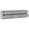 TV-taso LED-valoilla betoninharmaa 180x34x50 cm tekninen puu