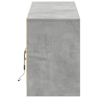 TV-taso LED-valoilla betoninharmaa 180x34x50 cm tekninen puu