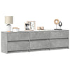 TV-taso LED-valoilla betoninharmaa 180x34x50 cm tekninen puu
