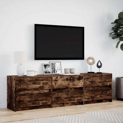 TV-taso LED-valoilla savutammi 180x34x50 cm tekninen puu