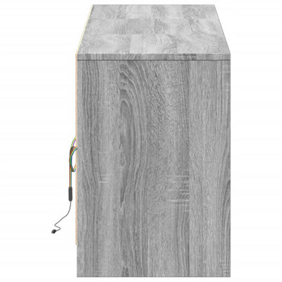 TV-taso LED-valoilla harmaa Sonoma 180x34x50 cm tekninen puu