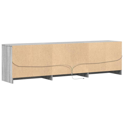 TV-taso LED-valoilla harmaa Sonoma 180x34x50 cm tekninen puu