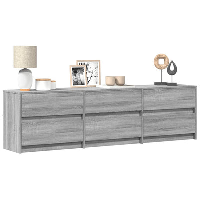 TV-taso LED-valoilla harmaa Sonoma 180x34x50 cm tekninen puu