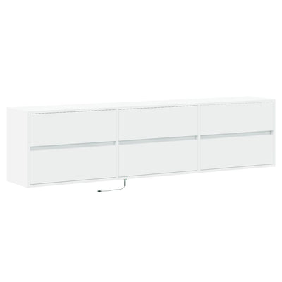 TV-seinäkaappi LED-valoilla valkoinen 180x31x45 cm