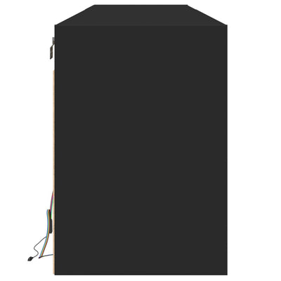 TV-seinäkaappi LED-valoilla musta 180x31x45 cm