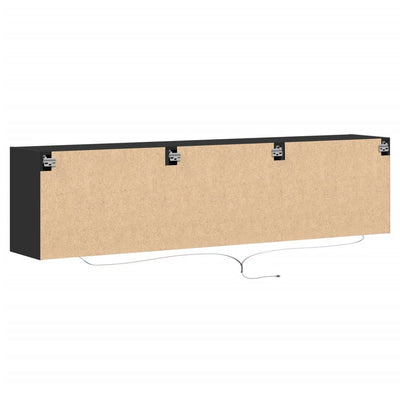 TV-seinäkaappi LED-valoilla musta 180x31x45 cm