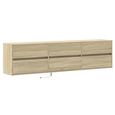 TV-seinäkaappi LED-valoilla Sonoma-tammi 180x31x45 cm
