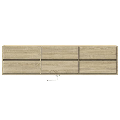 TV-seinäkaappi LED-valoilla Sonoma-tammi 180x31x45 cm