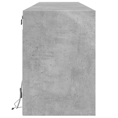 TV-seinäkaappi LED-valoilla betoninharmaa 180x31x45 cm