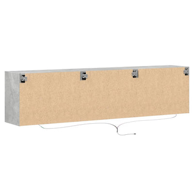 TV-seinäkaappi LED-valoilla betoninharmaa 180x31x45 cm