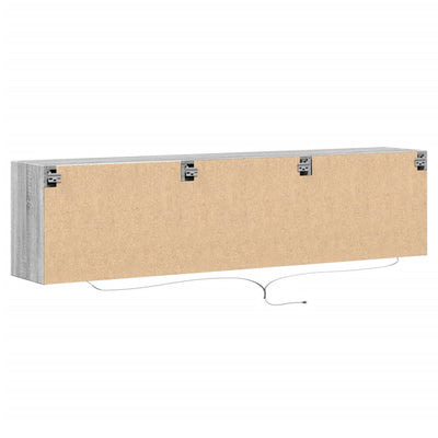TV-seinäkaappi LED-valoilla harmaa Sonoma 180x31x45 cm