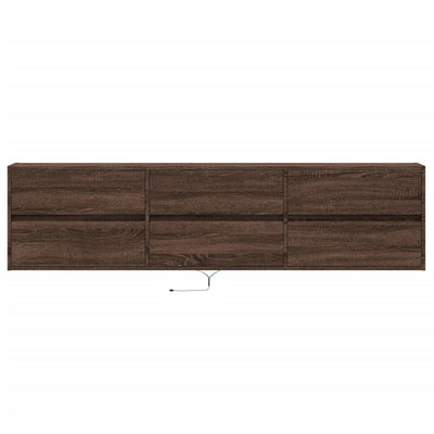 TV-seinäkaappi LED-valoilla ruskea tammi 180x31x45 cm