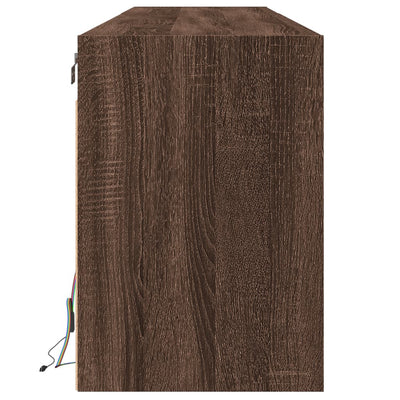 TV-seinäkaappi LED-valoilla ruskea tammi 180x31x45 cm