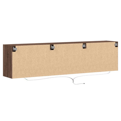 TV-seinäkaappi LED-valoilla ruskea tammi 180x31x45 cm